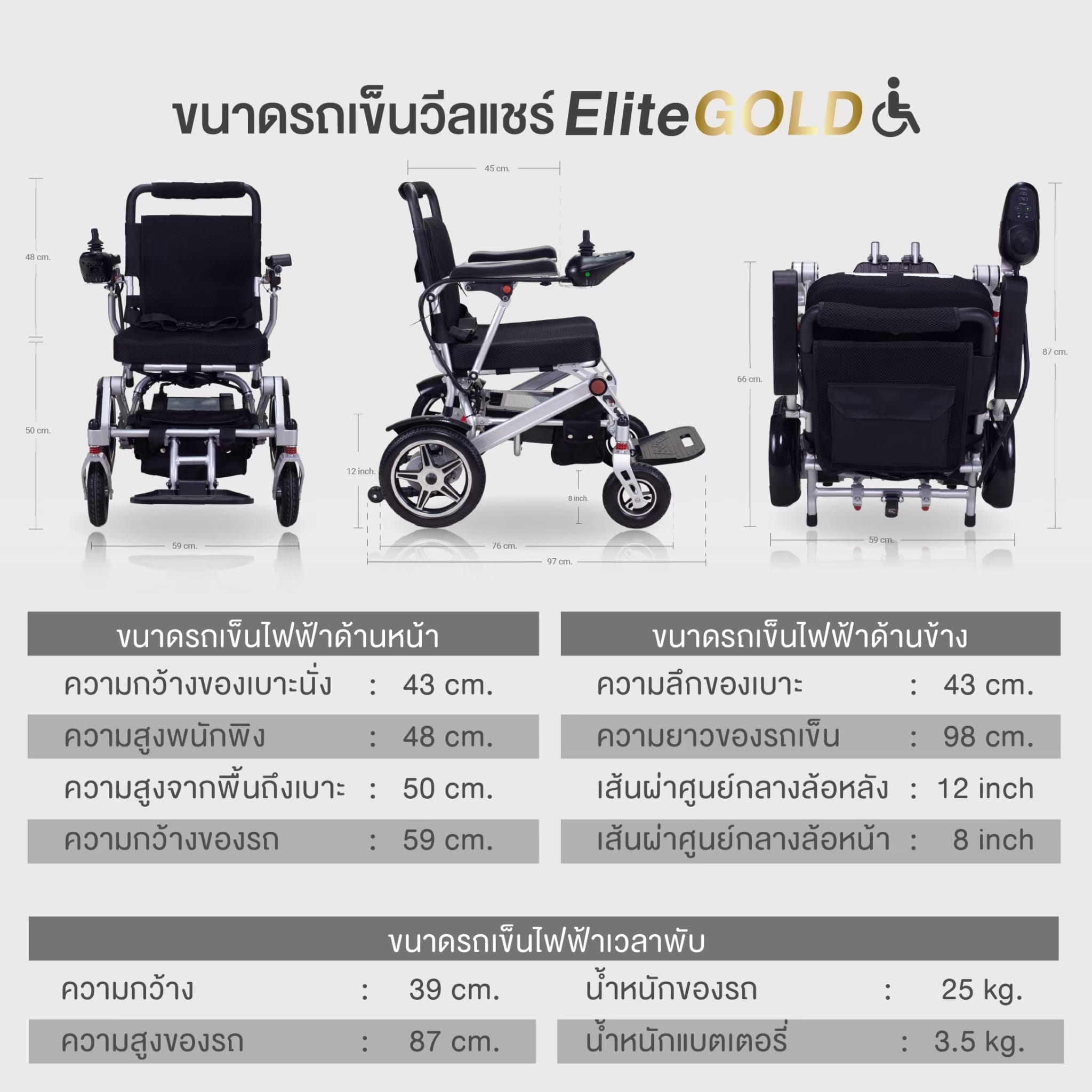 รถเข็นวีลแชร์ไฟฟ้า FOREVER ELITE GOLD_9